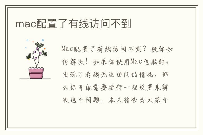 mac配置了有線訪問不到